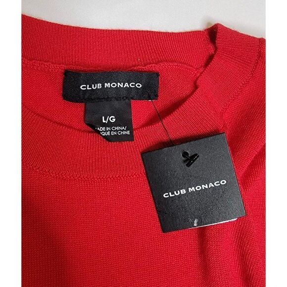 Club Monaco Women's Mackenzie Sweater 100% Wool, Color Red, US Size L/G - Picture 3 of 5